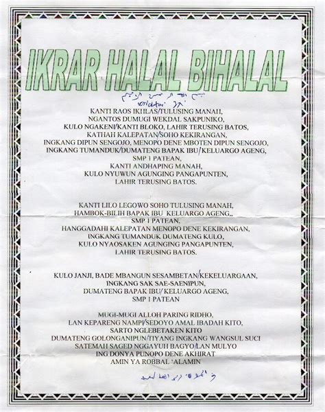 ikrar halal bihalal bahasa indonesia